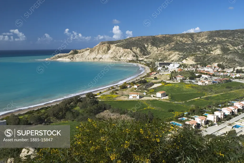 Cyprus, South, Pissouri Bay, Overview of bay