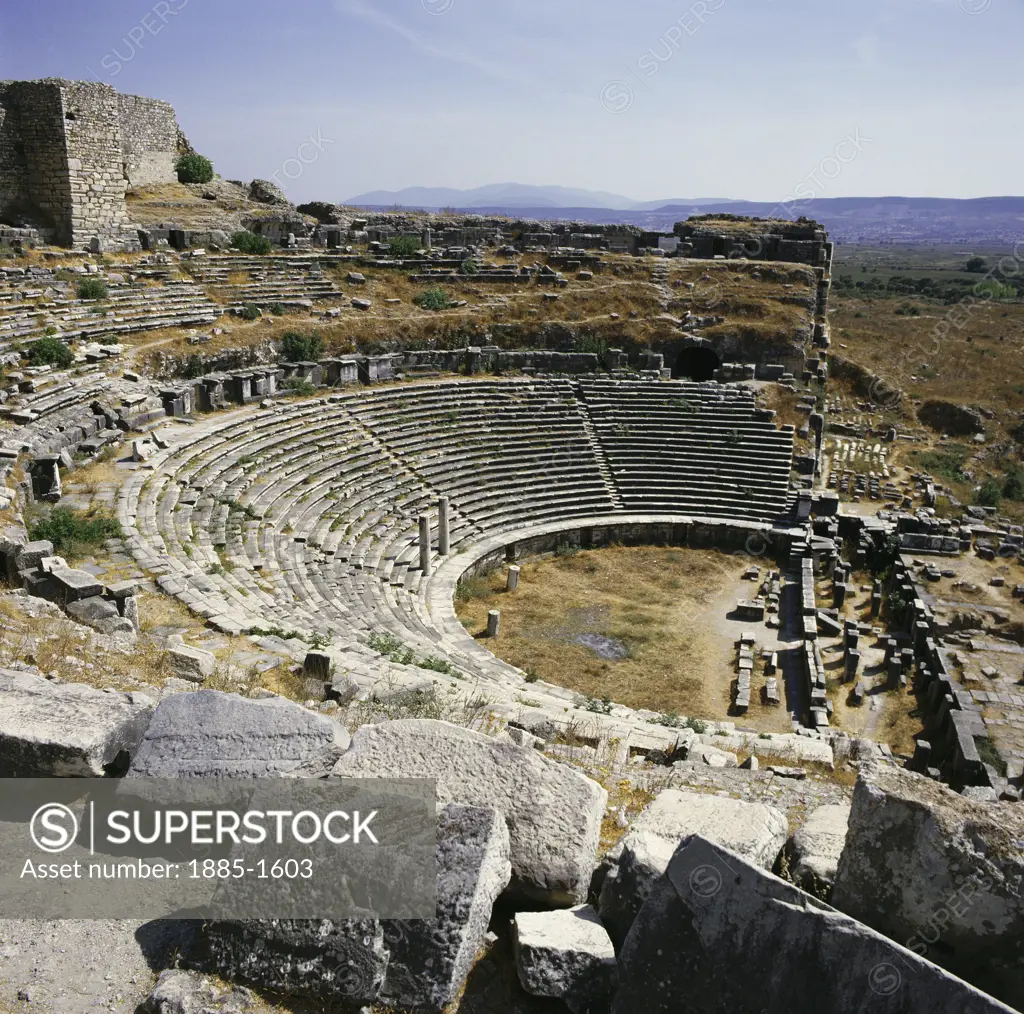 Turkey, Aegean, Miletus, Roman ruins - the Great Theatre
