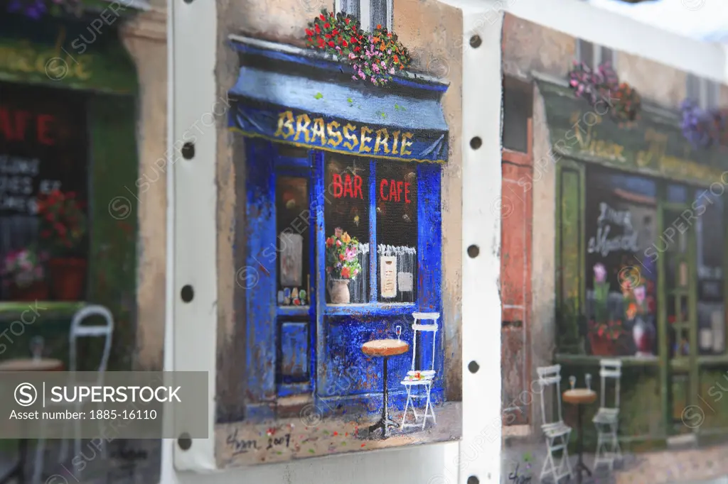France, , Paris, Montmartre - local artwork in Place du Tertre