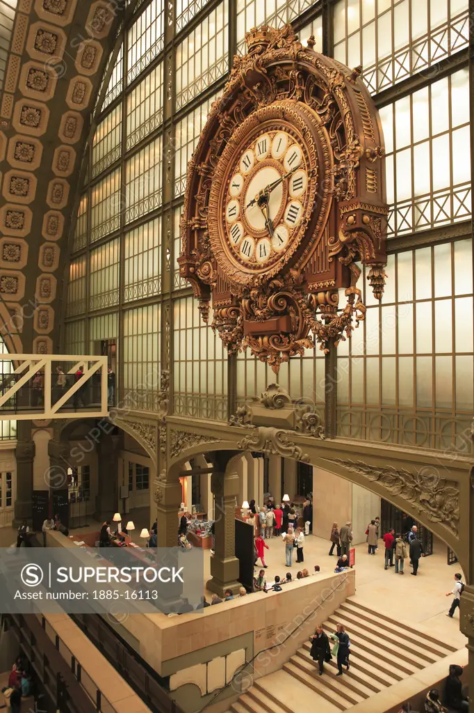 France, , Paris, Orsay Museum - clock and entry