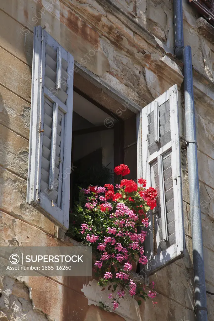 Croatia, Istria, Rovinj, Typical window