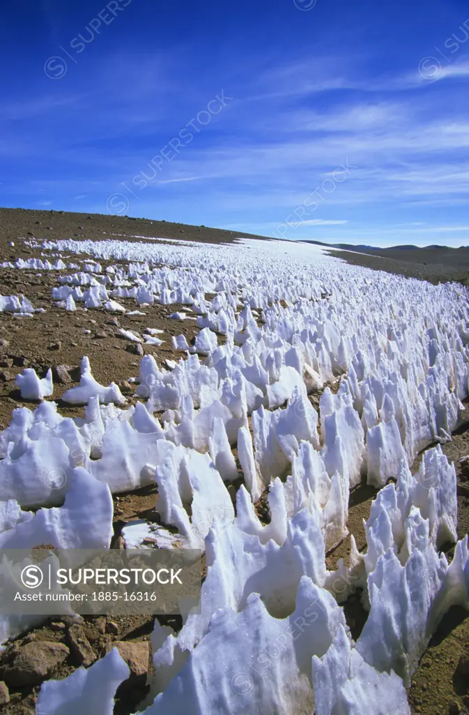 Chile, , Atacama Desert, Landscape of melting ice