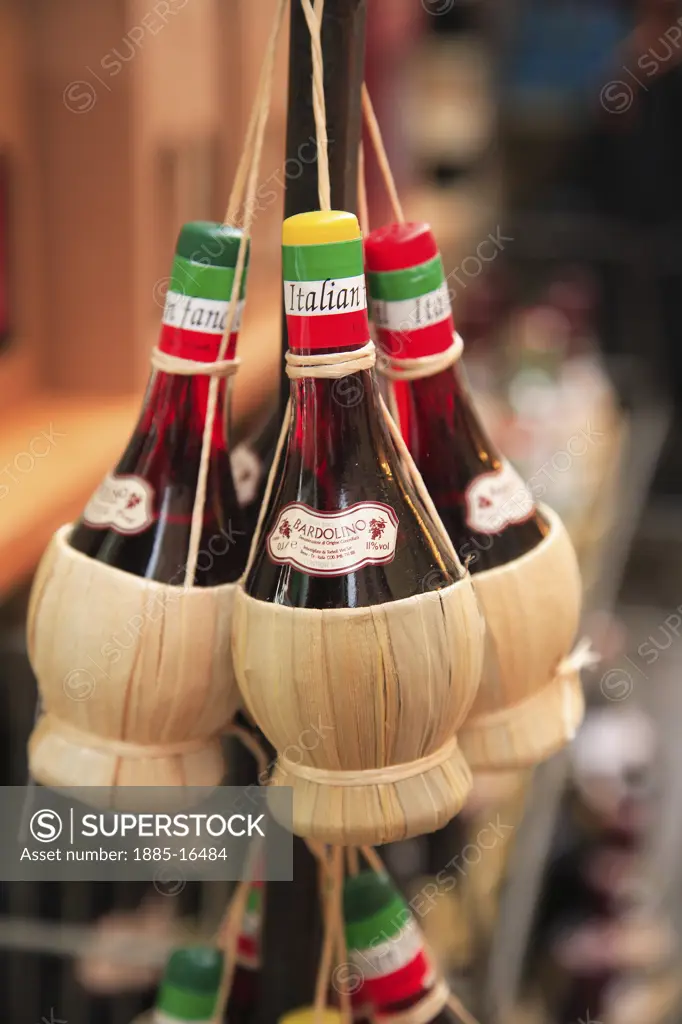 Italy, Lombardy - Lake Garda, Bardolino, Wine bottles