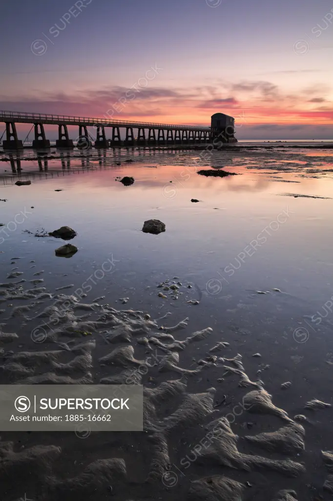 UK - England, Isle Of Wight, Bembridge, Lifeboat pier at dawn