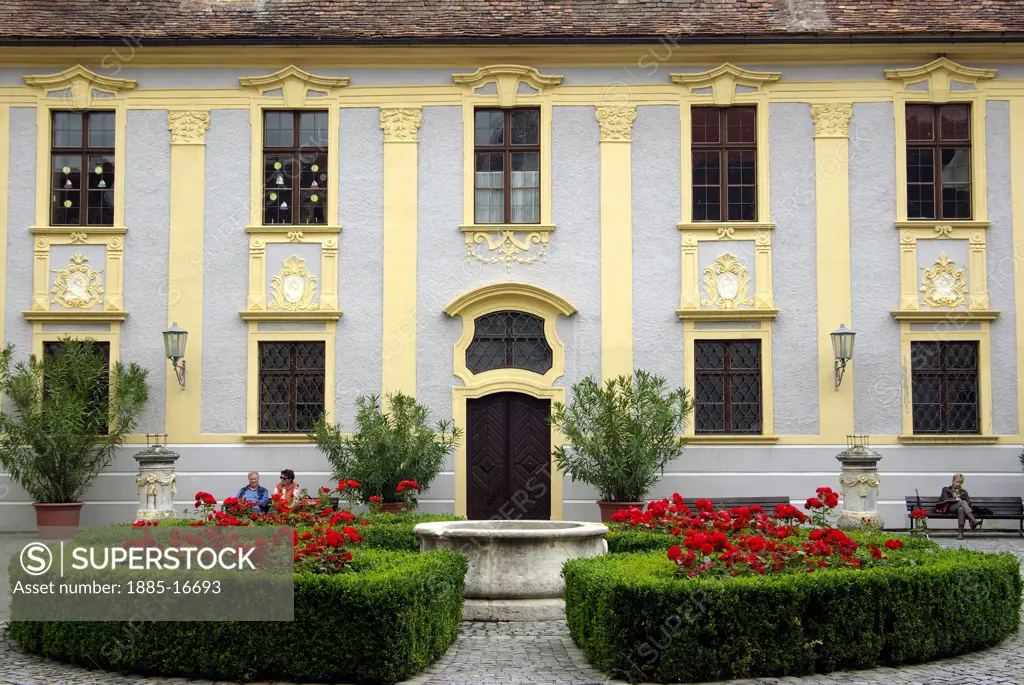 Austria, Lower Austria, Durnstein, Rose garden in the Priory
