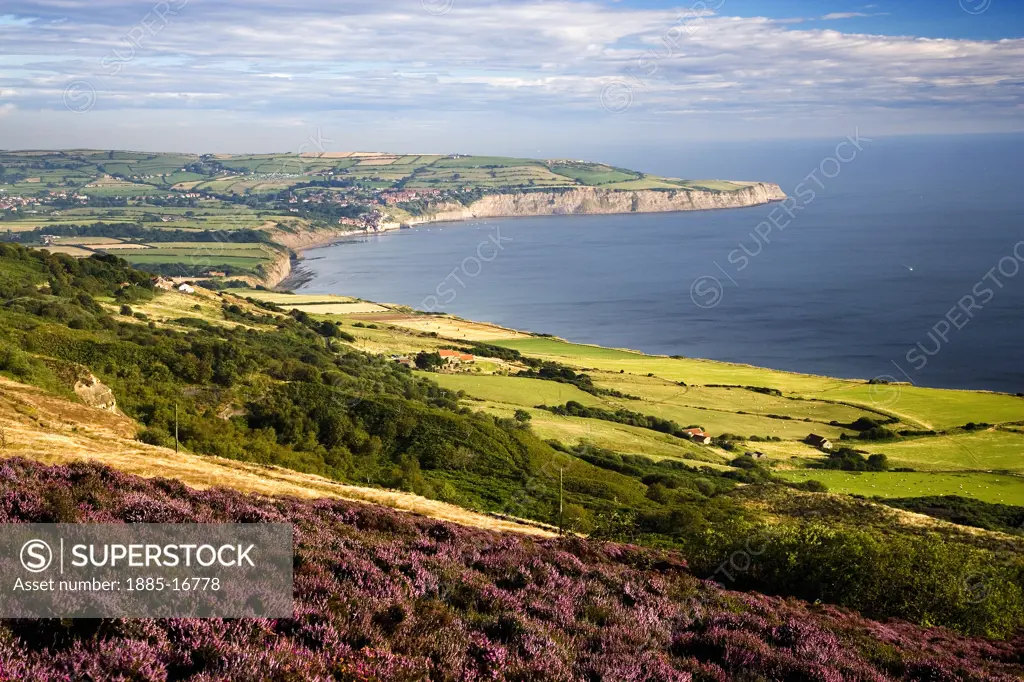 UK - England, Yorkshire, Robin Hoods Bay, View of the bay from Ravenscar