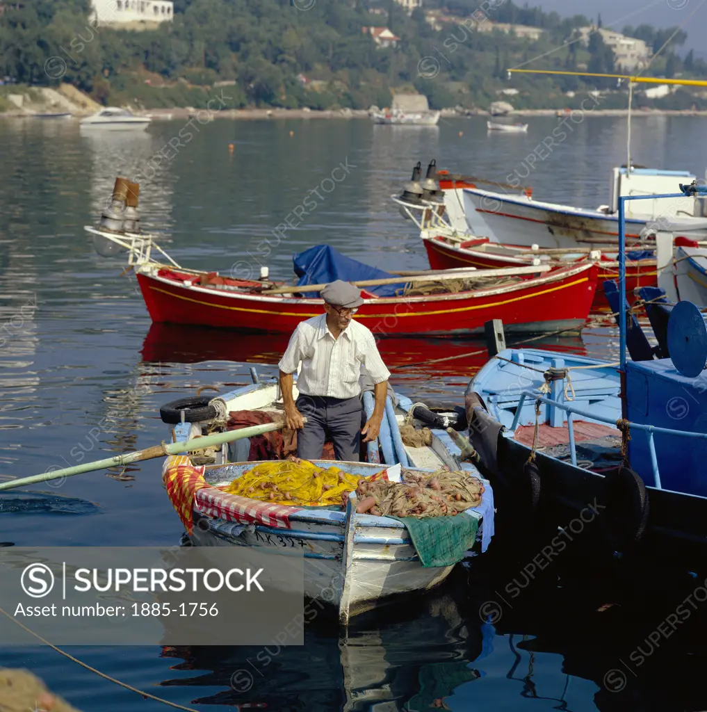 Greek Islands, Corfu, Benitses, Harbour Scene