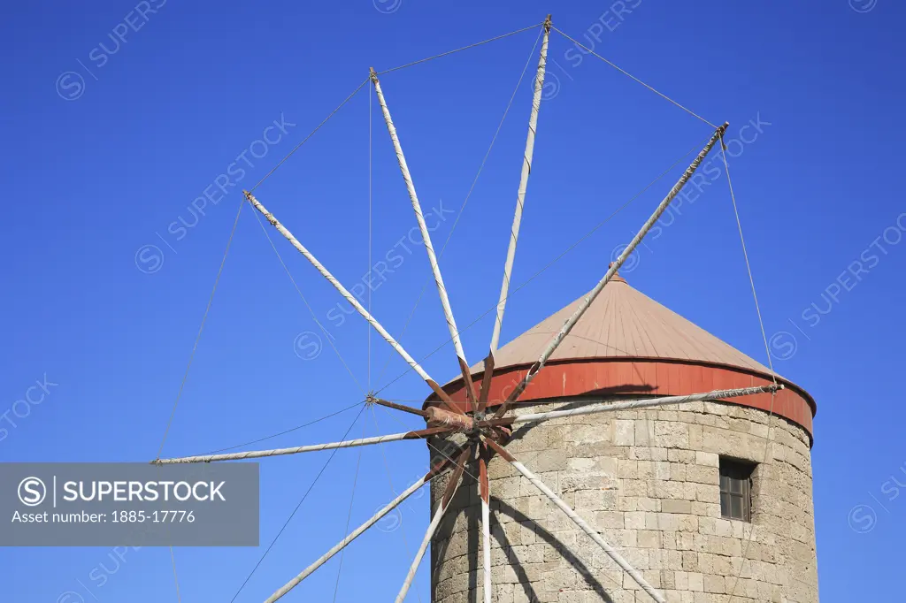 Greek Islands, Rhodes Island, Rhodes Town, Windmill