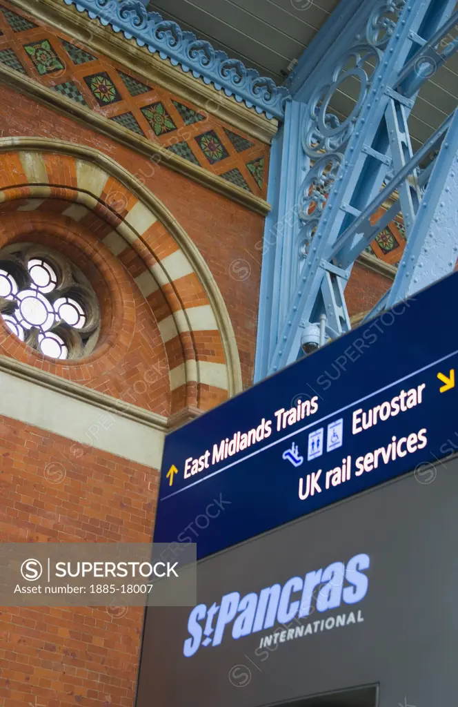 UK - England, , London, St Pancras Station signs