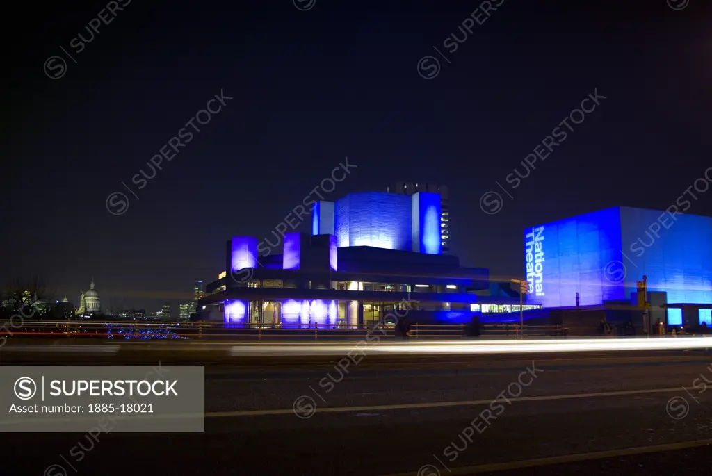 UK - England, , London, National Theatre from Waterloo Bridge