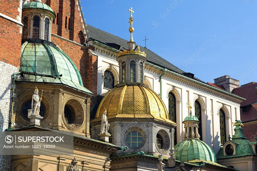 Poland, , Krakow, Wawel Cathedral - architectural detail