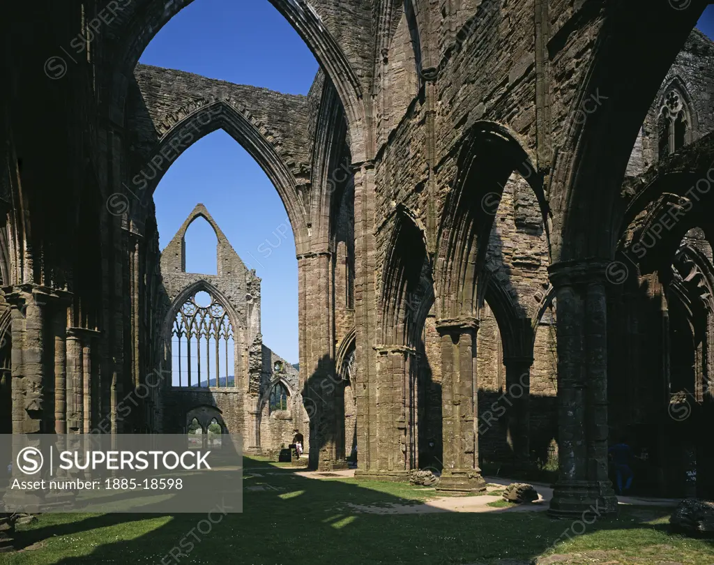UK - Wales, Monmouthshire, Chepstow, Tintern Abbey ruins