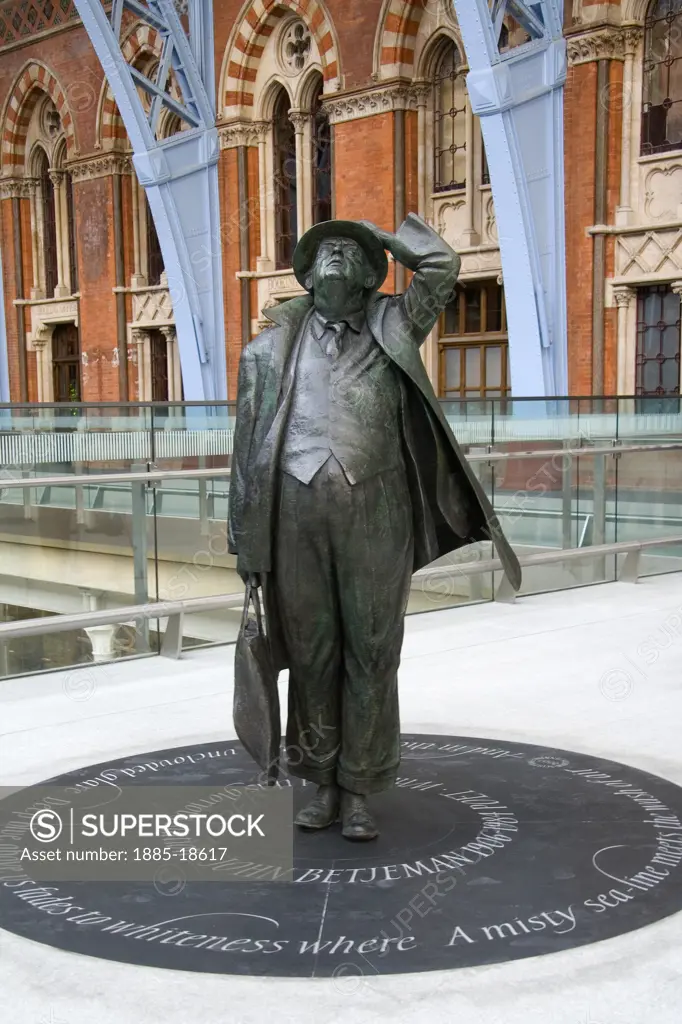 UK - England, , London, St Pancras Station - statue of Sir John Betjeman