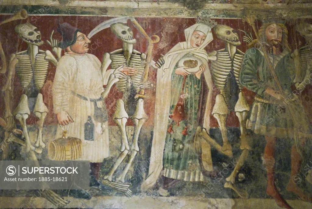 Croatia, Istria, Beram, Chapel of Our Lady of the Rocks - Dance of Death frescoe