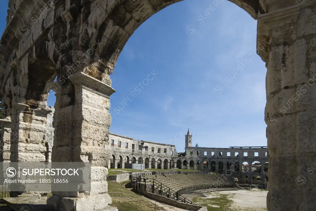 Croatia, Istria, Pula, Roman Amphitheatre - interior