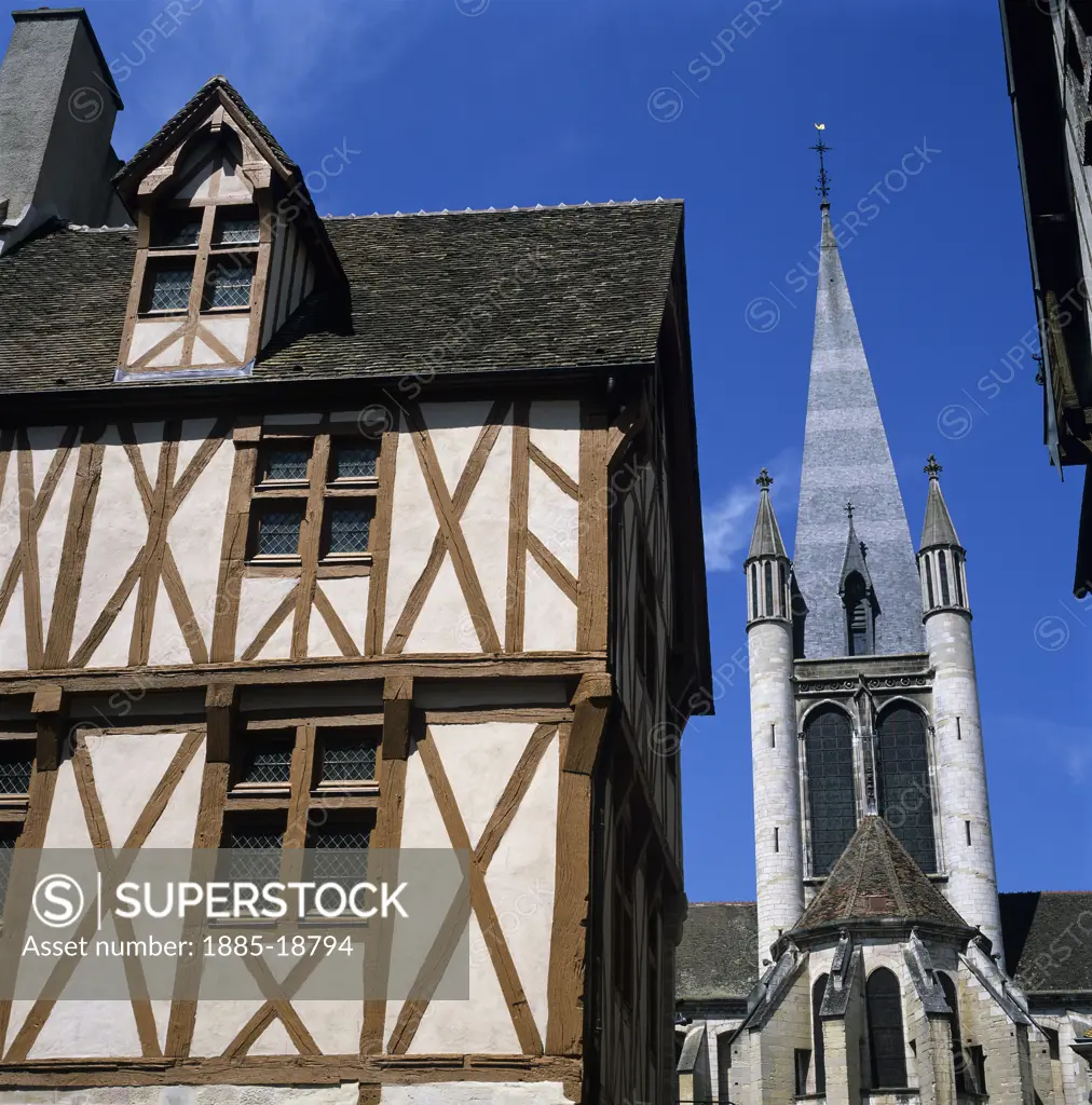 France, Burgundy, Dijon, Old architecture in the old district