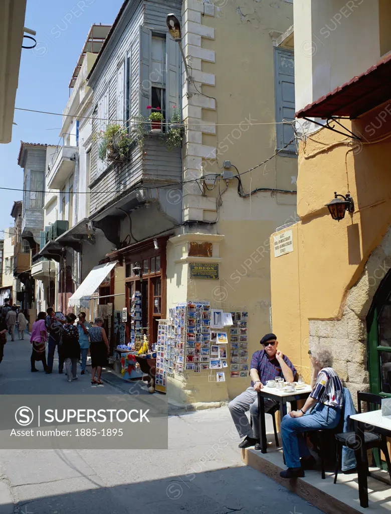Greek Islands, Crete, Rethymnon, Street Scene