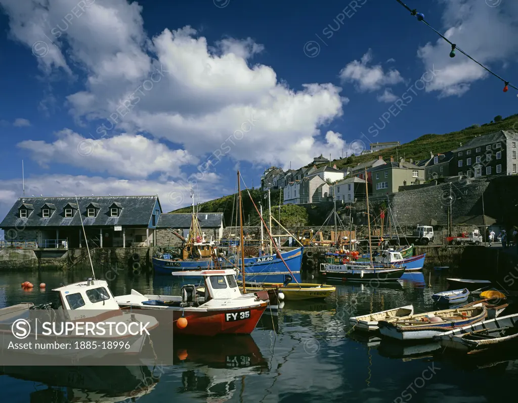 UK - England, Cornwall, Mevagissey, Harbour scene