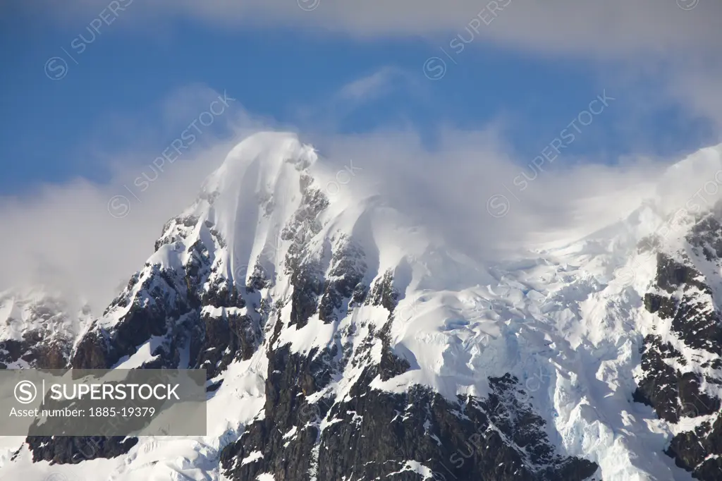 Antarctica, , Antarctic Peninsula, Snow covered mountains 