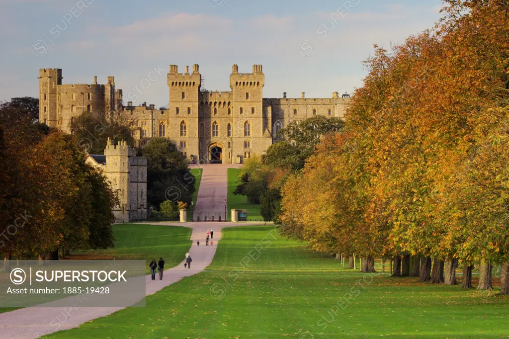 UK - England, Berkshire, Windsor, Windsor Castle and The Long Walk in autumn