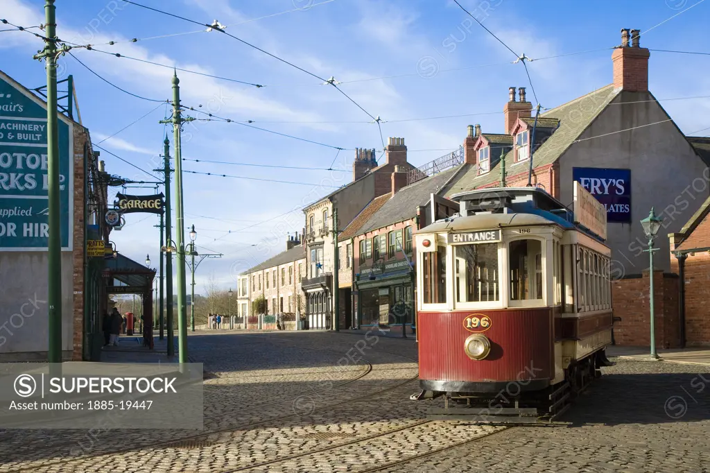 UK - England, County Durham, Stanley, Tram at Beamish Open Air Museum