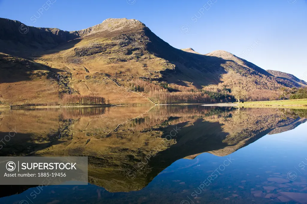 UK - England, Cumbria, Buttermere, Lake with reflections