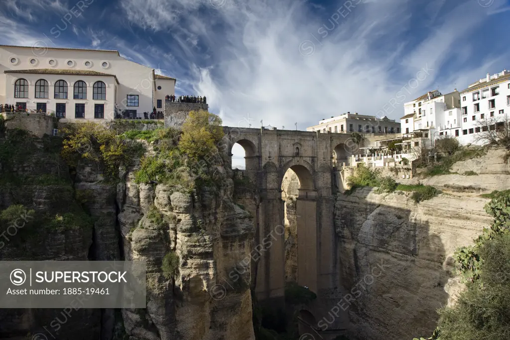 Spain, Andalucia, Ronda, Puente Nuevo bridge over El Tajo river gorge