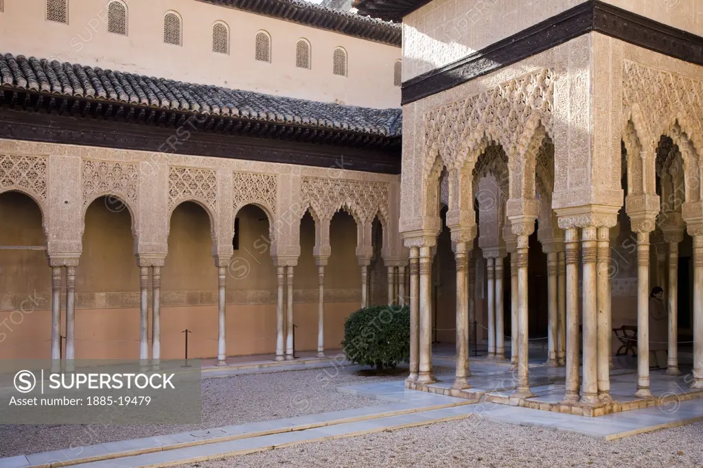 Spain, Andalucia, Granada, The Alhambra - Palace of the Lions