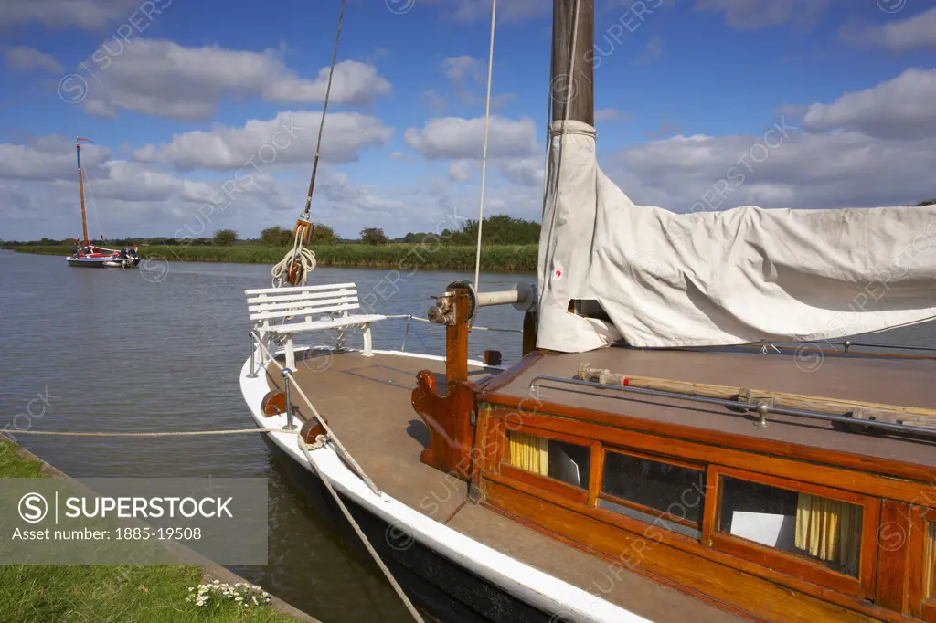 UK - England, Norfolk, Acle, Norfolk Wherries on the River Bure