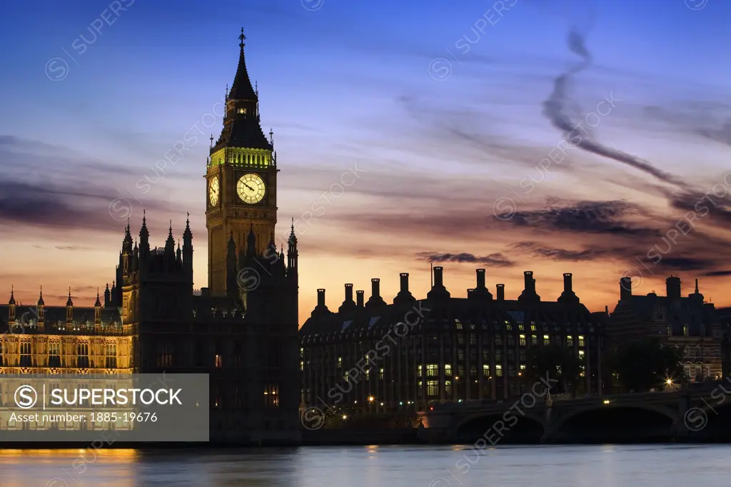 UK - England, , London, Big Ben at night
