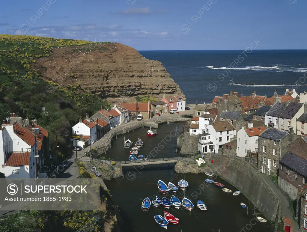 UK - England, Yorkshire, Staithes, Harbour Scene