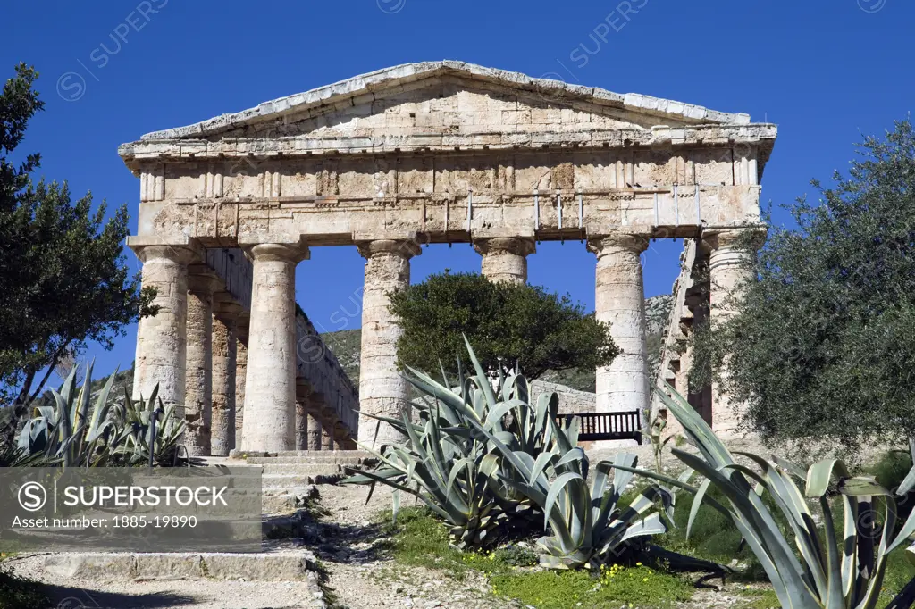 Italy, Sicily, Segesta, View of the ancient temple