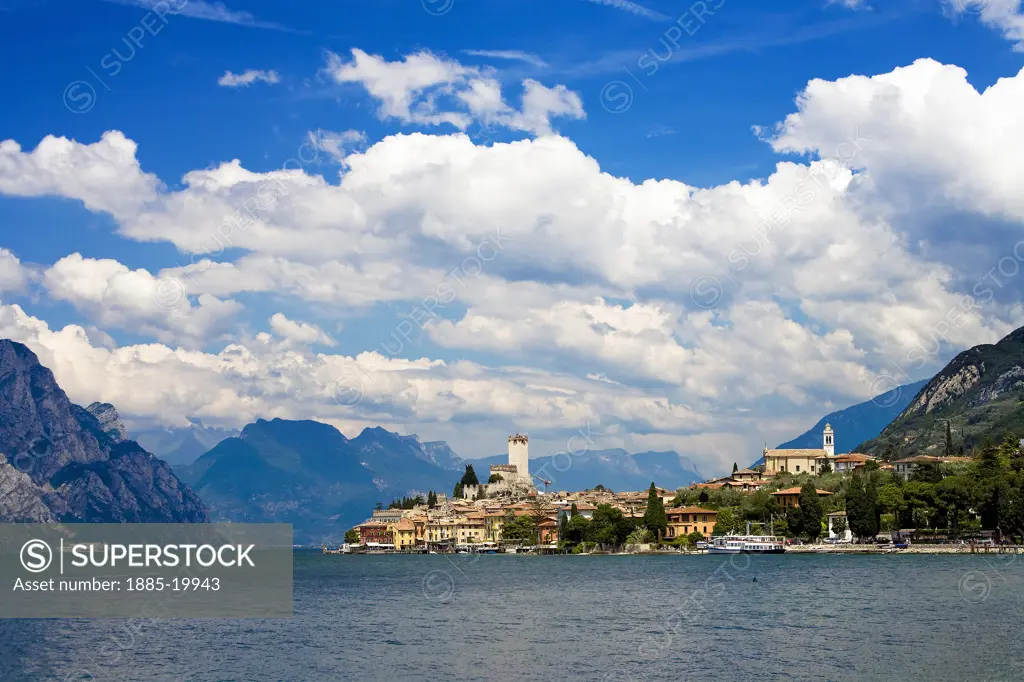 Italy, Lombardy - Lake Garda, Malcesine, Lakeside town