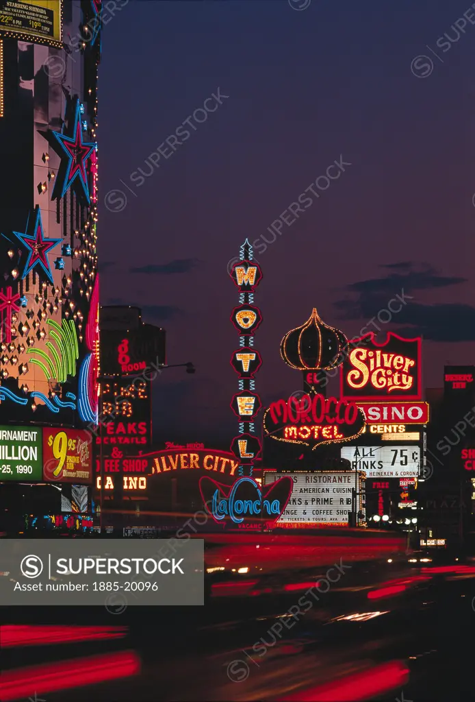 USA, Nevada, Las Vegas, The Strip at night