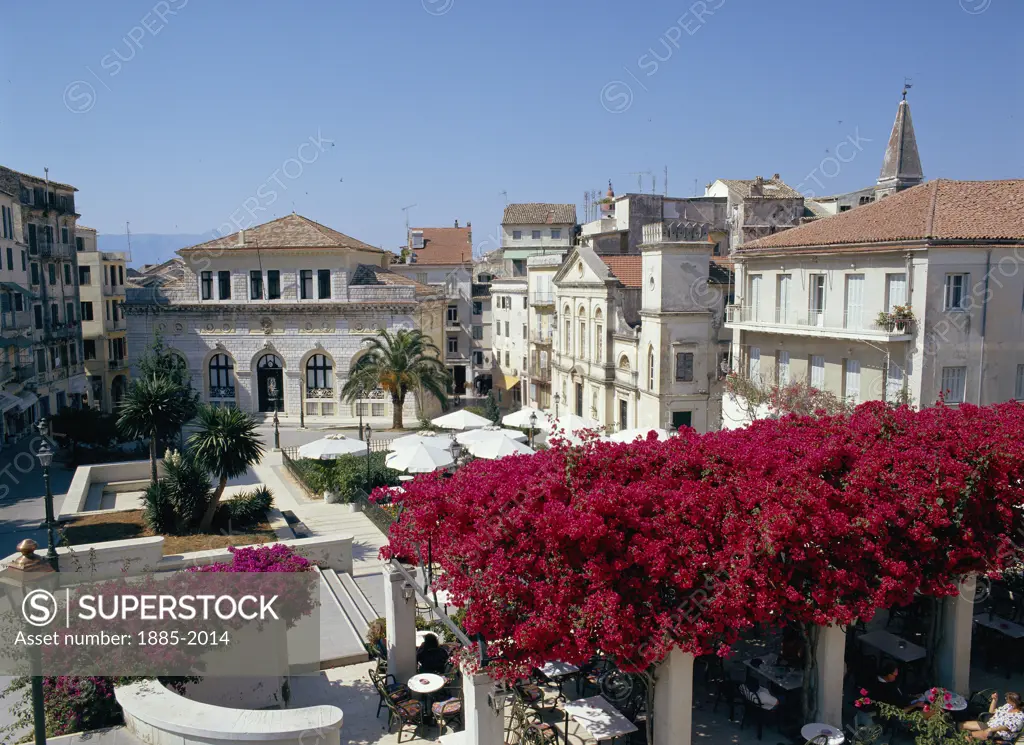 Greek Islands, Corfu, Corfu Town, Part of Large Town Square