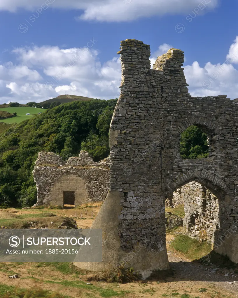 UK - Wales, Gower, Three Cliffs Bay - near, Castles - Pennard Castle ruins