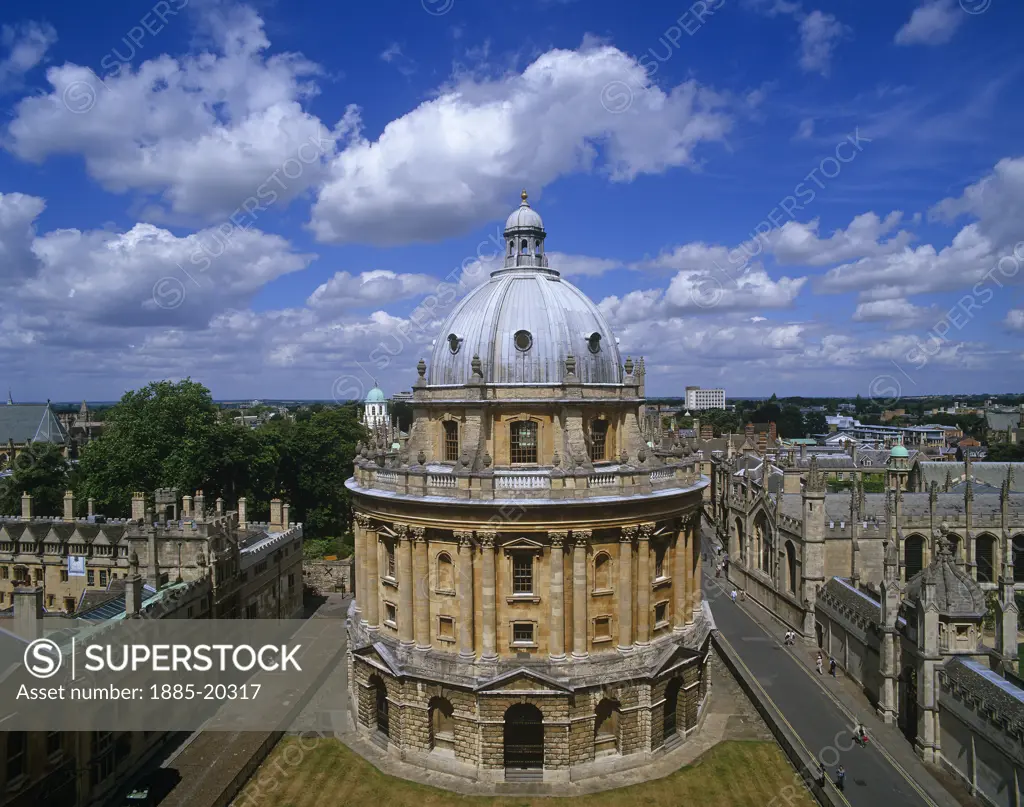 UK - England, Oxfordshire, Oxford, Radcliffe Camera from St Marys Tower