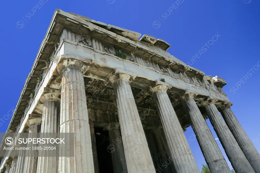 Greece, Attica, Athens, Temple of Hephaestus at the Agora - detail