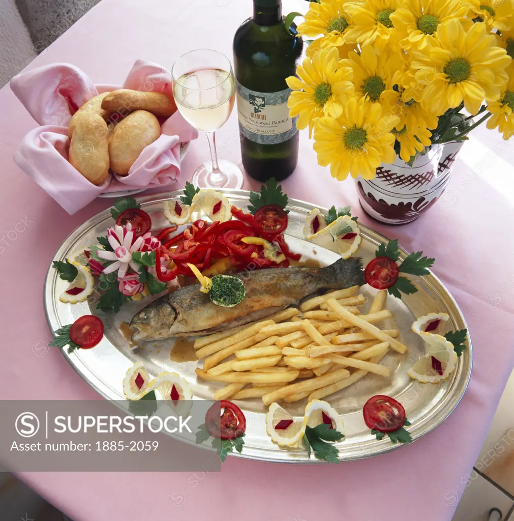 Italy, Lombardy, General, Lake Trout (food Shot)