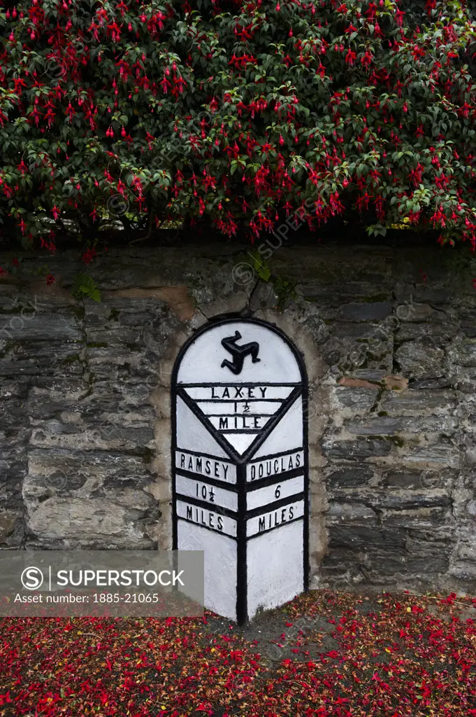 UK - England, Isle Of Man, Laxey, Road sign