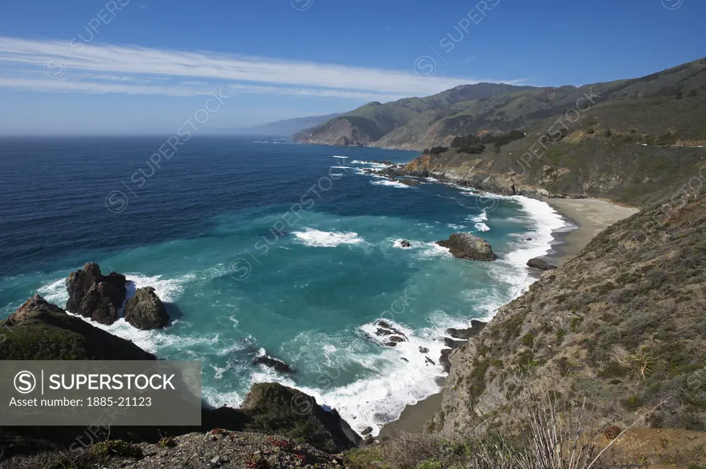 USA, California, Big Sur, View from Pacific Coast Highway