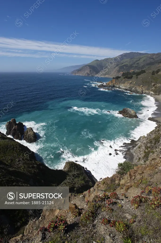 USA, California, Big Sur, View from Pacific Coast Highway