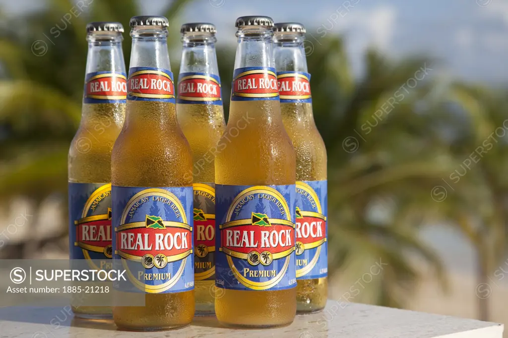 Caribbean, Jamaica, Ocho Rios, Bottles of Jamaican beer