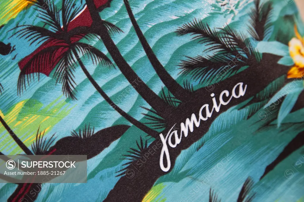 Caribbean, Jamaica, Ocho Rios, Souvenir shirt - detail