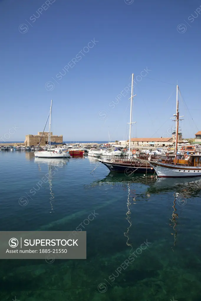 Cyprus, Kato Paphos, Paphos, Castle & Harbour Boats