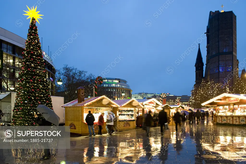 Germany, Berlin, Kurfurstendamm, Christmas Markets Kurfurstendamm Berlin Germany
