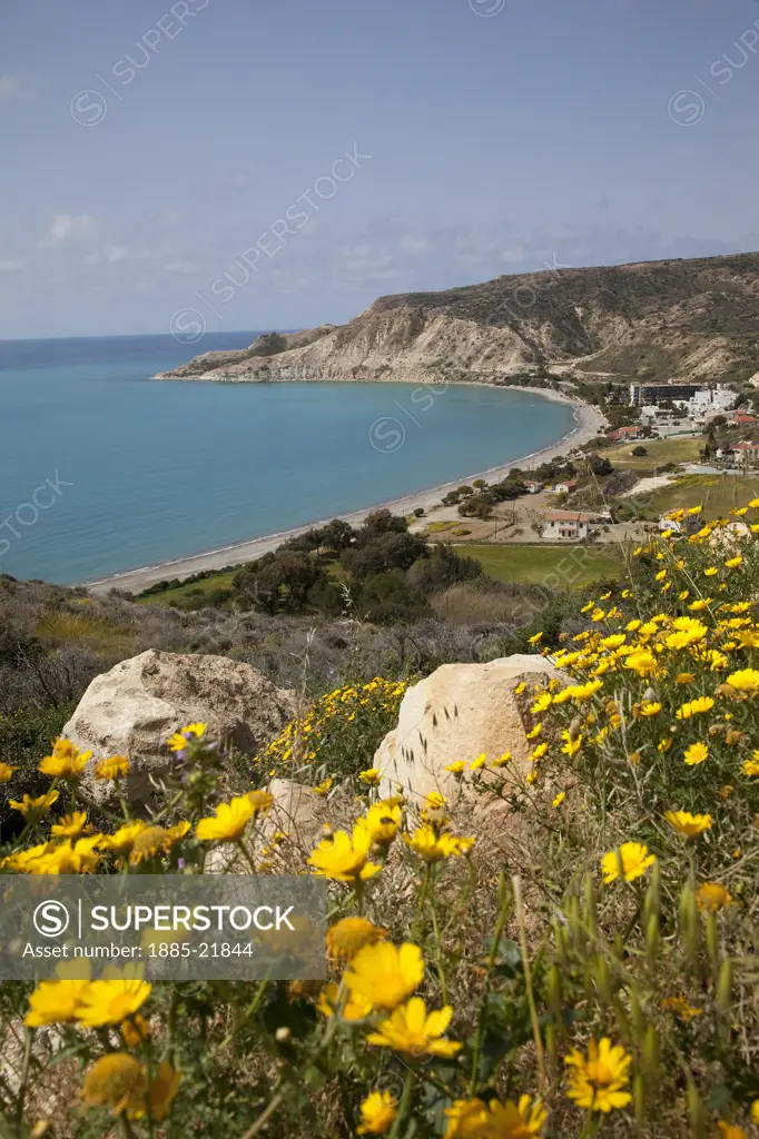 Cyprus, Paphos, Paphos, Cyprus; Pissouri; View of Pissouri Bay;