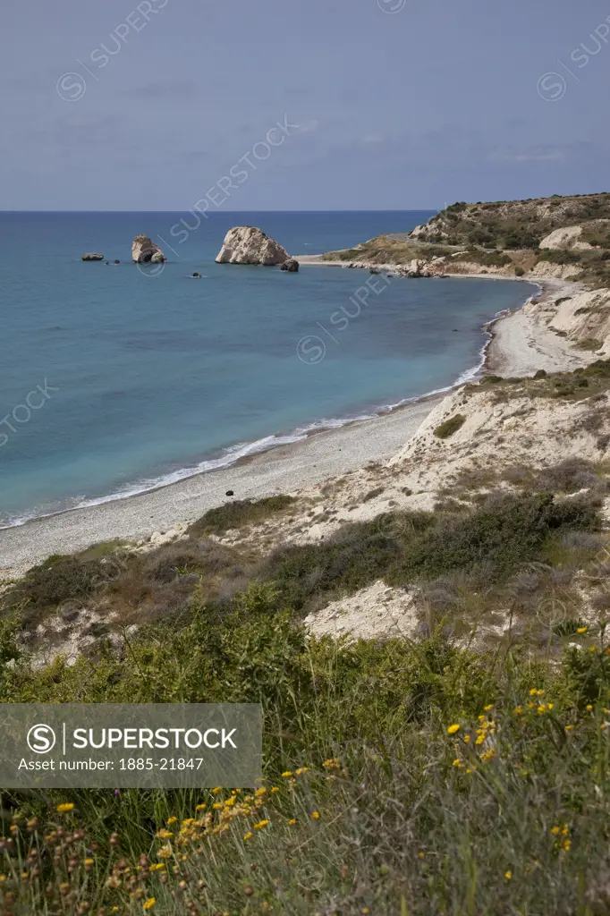 Cyprus, Paphos, Paphos, Cyprus, Aphrodites Rock, Coastal View
