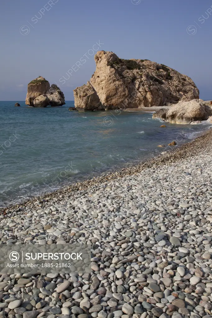 Cyprus, South Cyprus, Paphos, Cyprus; Aphrodites Rock; Coastal View;