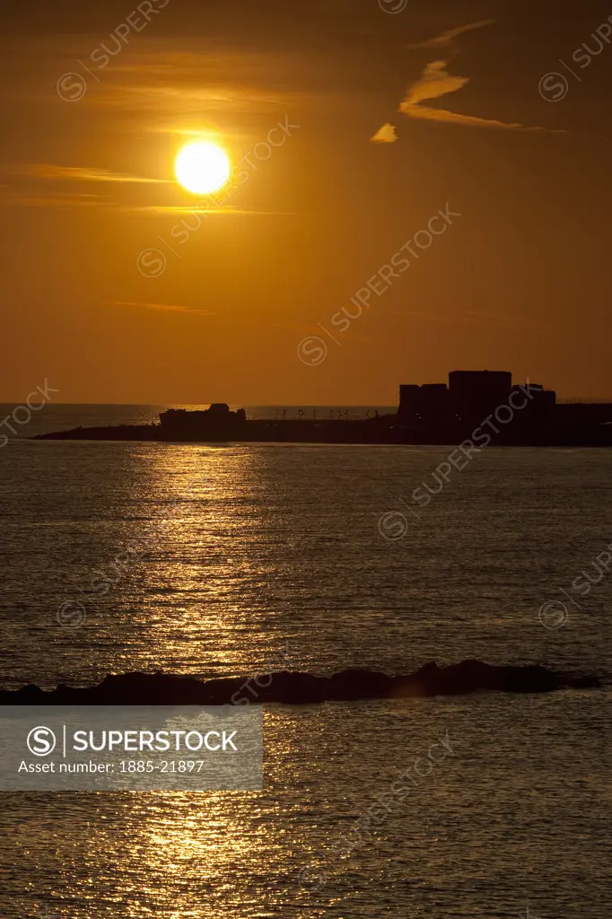 Cyprus, South Cyprus, Paphos, Cyprus, Paphos, Castle and sunset